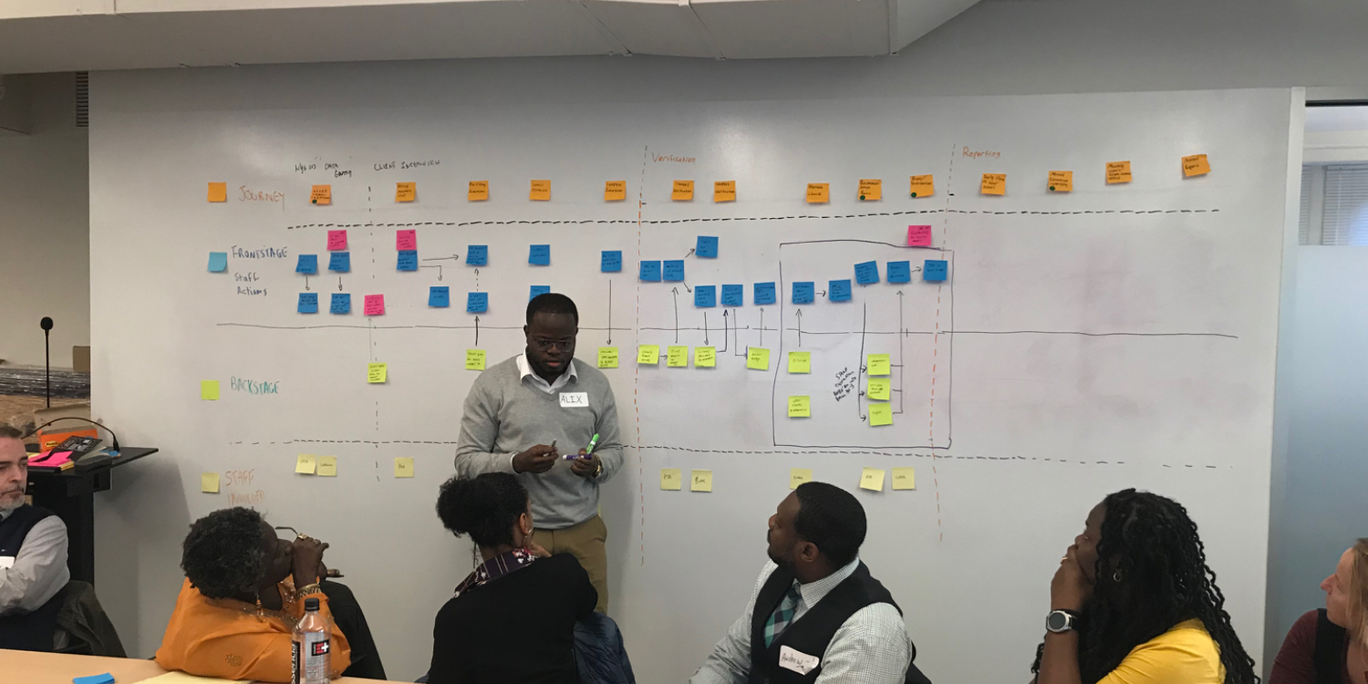 A man stands in front of a whiteboard